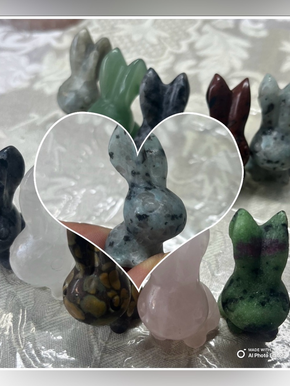 Big-eared Bunny Crystal Carving